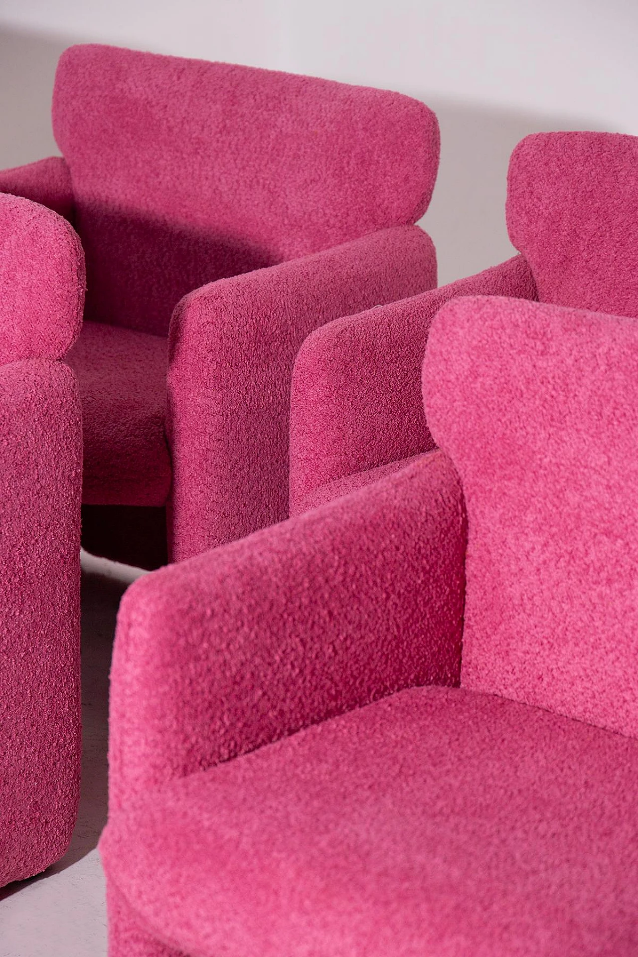 8 Pink S148 armchairs by Eugenio Gerli for Tecno, 1980s 5