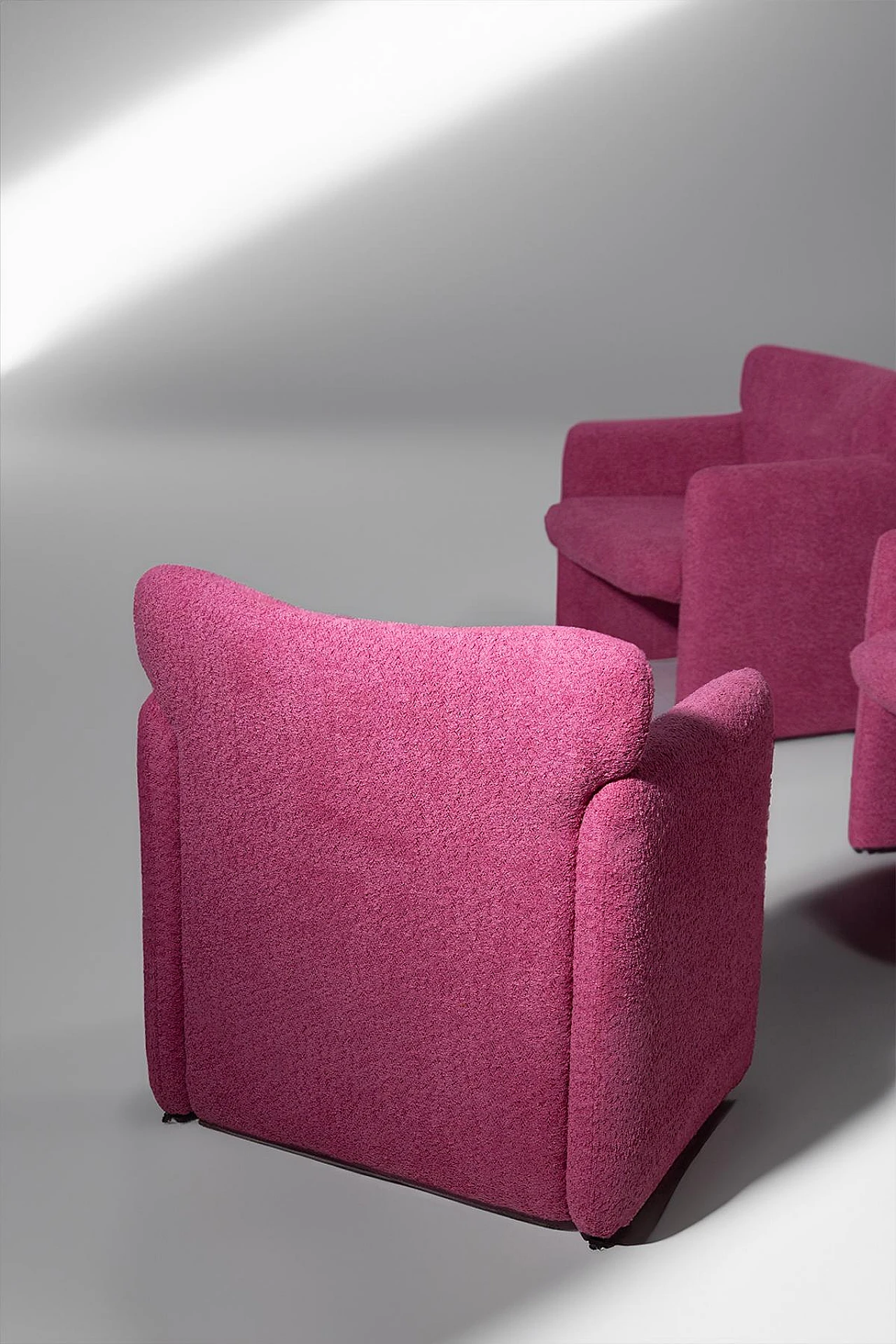 8 Pink S148 armchairs by Eugenio Gerli for Tecno, 1980s 6