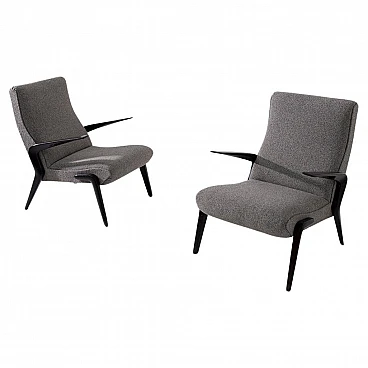 Pair of P71 armchairs by Osvaldo Borsani for Tecno, 1950s