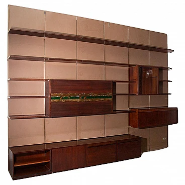 Bookcase by O. Borsani for Tecno with artwork by A. Pomodoro, 1970s