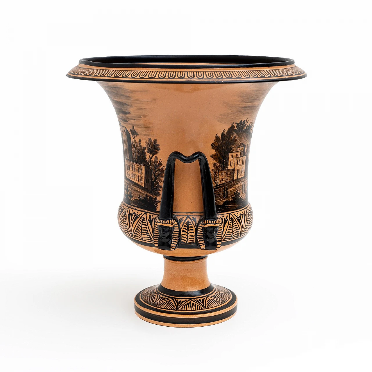 Terracotta crater vase by Manifattura Giustiniani, mid-19th century 7