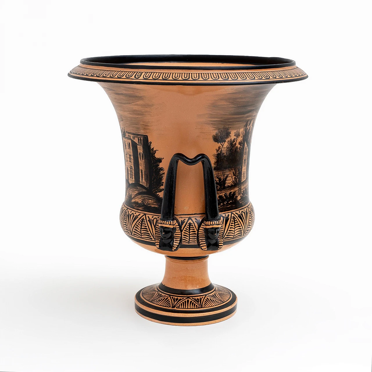 Terracotta crater vase by Manifattura Giustiniani, mid-19th century 8