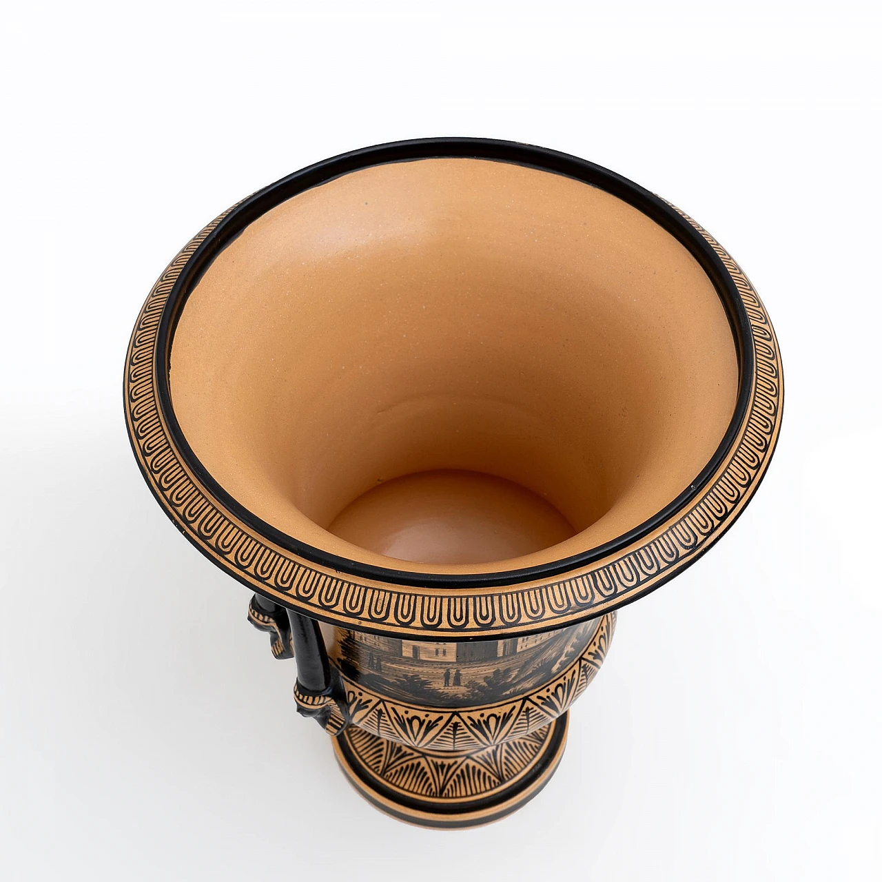 Terracotta crater vase by Manifattura Giustiniani, mid-19th century 9