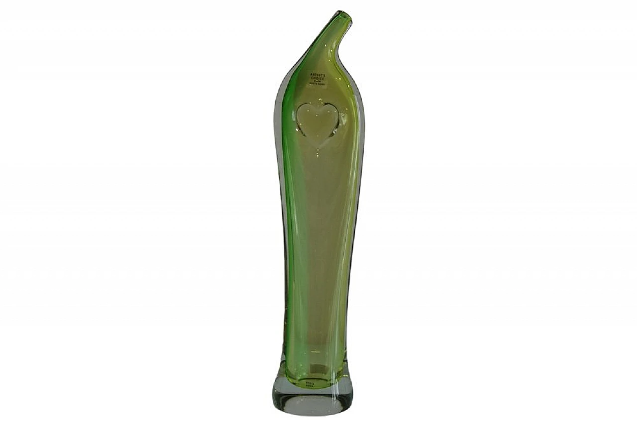 Green glass vase by Kosta Boda, 1980s 1
