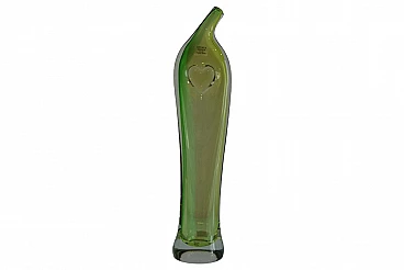 Green glass vase by Kosta Boda, 1980s