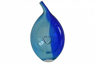 Blue glass vase by Kosta Boda, 1980s