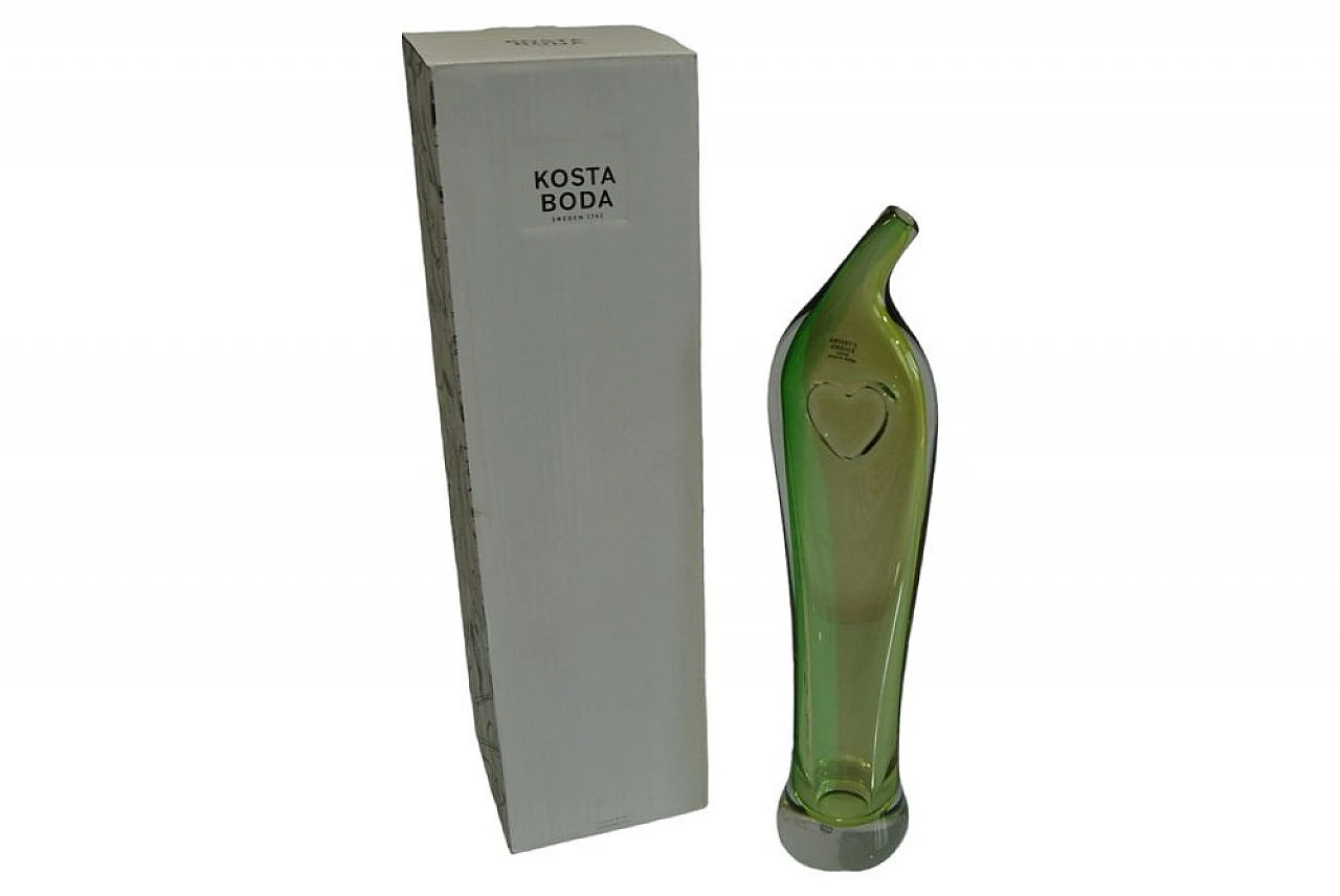 Green glass vase by Kosta Boda, 1980s 2