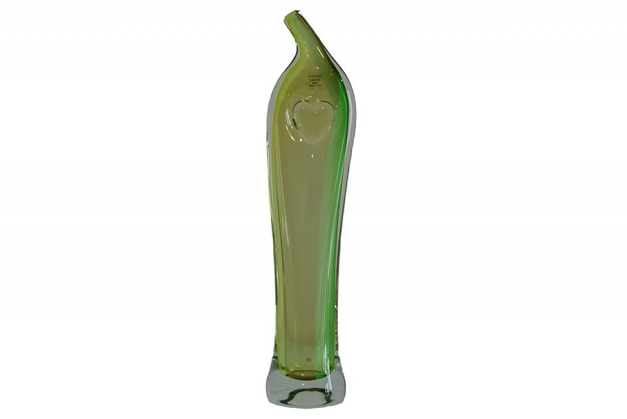 Green glass vase by Kosta Boda, 1980s 3