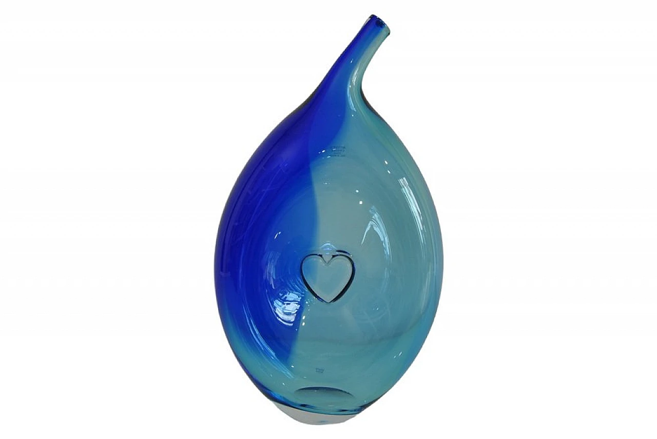 Blue glass vase by Kosta Boda, 1980s 3