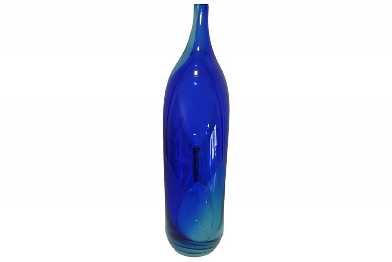Blue glass vase by Kosta Boda, 1980s 4