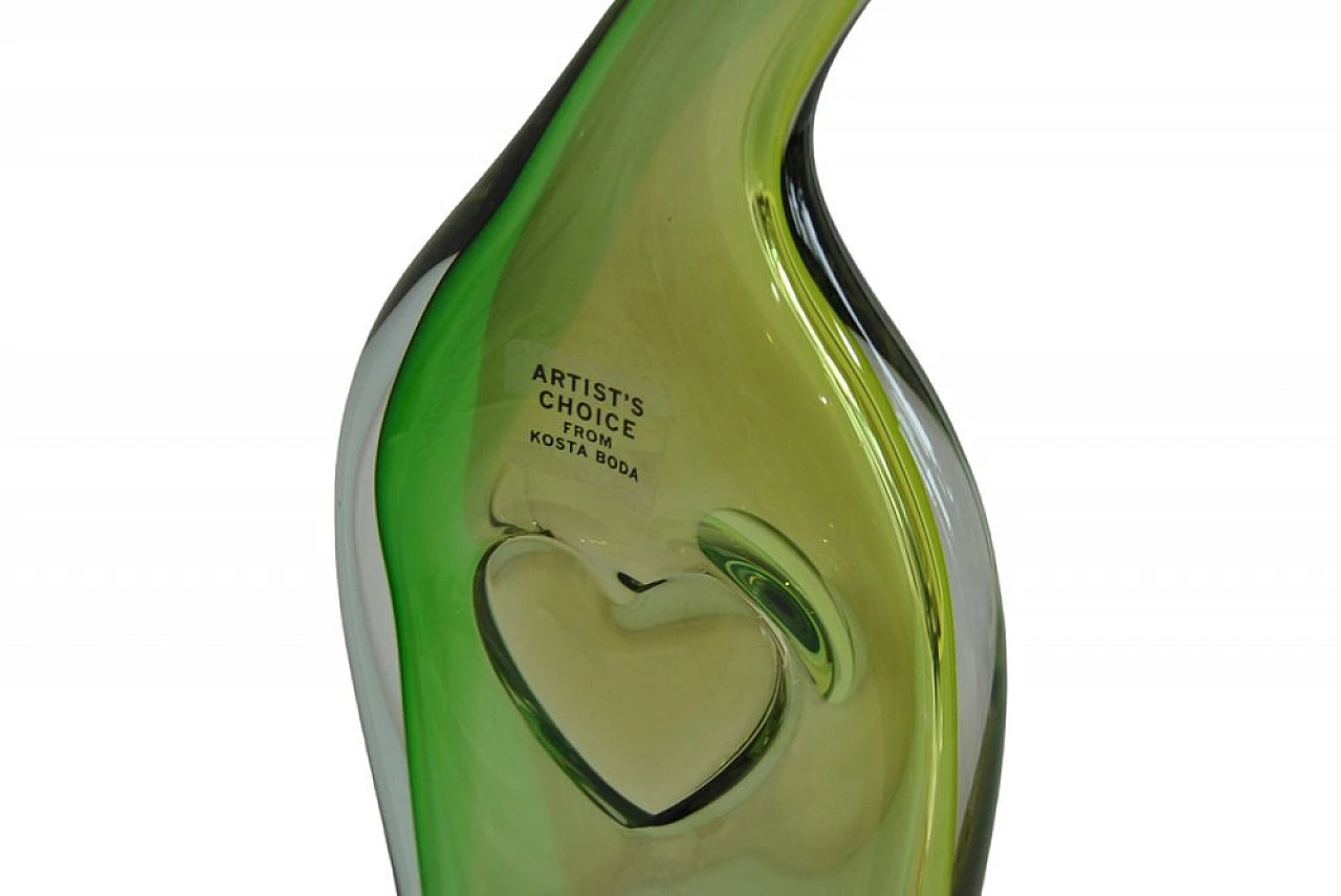 Green glass vase by Kosta Boda, 1980s 7