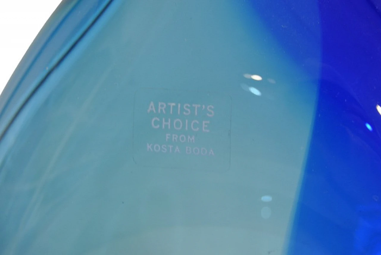 Blue glass vase by Kosta Boda, 1980s 8