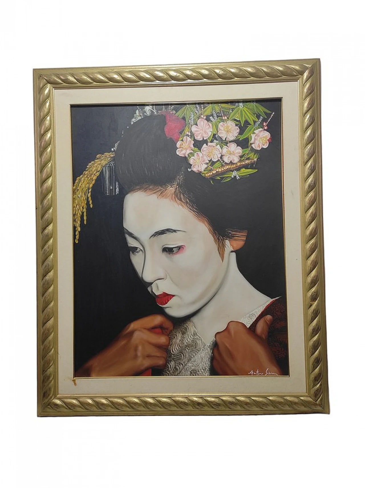 Antonio Sciacca, Portrait of Geisha, oil on canvas, 1990s 1