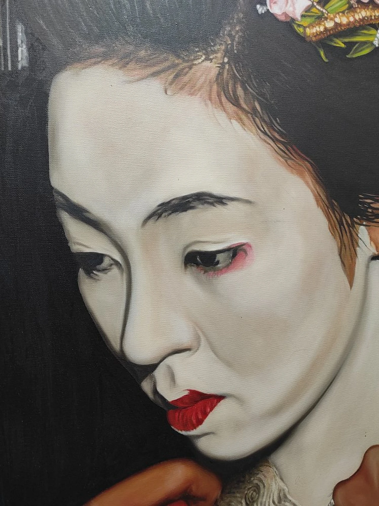 Antonio Sciacca, Portrait of Geisha, oil on canvas, 1990s 2