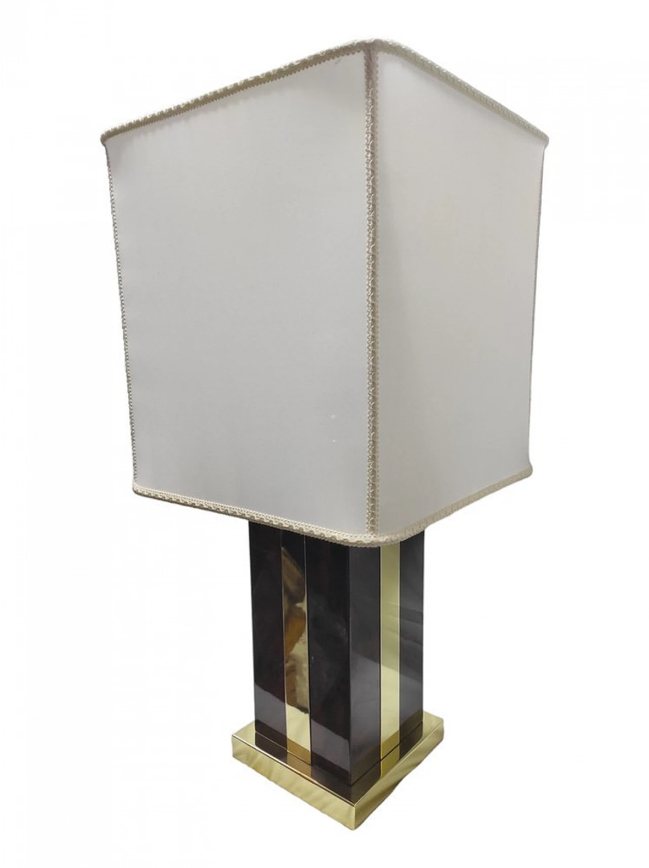 Brass and goatskin table lamp by Aldo Tura, 1970s 1