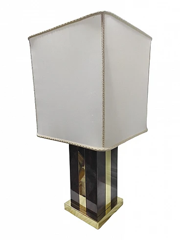 Brass and goatskin table lamp by Aldo Tura, 1970s