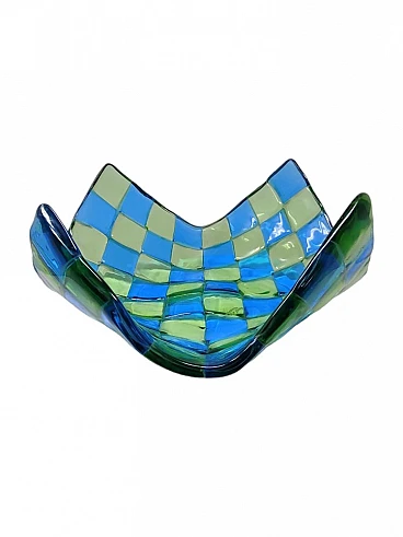 Checkered emptying tray in Murano glass by Barovier and Donà, 1990s