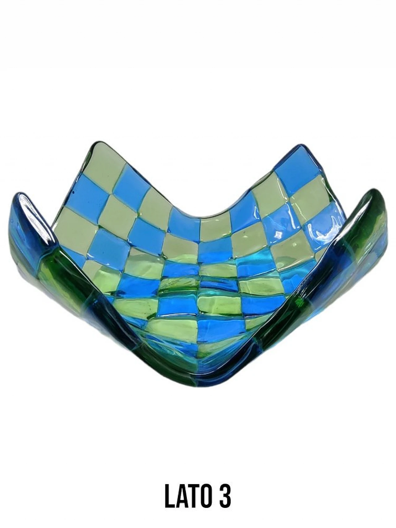 Checkered emptying tray in Murano glass by Barovier and Donà, 1990s 4