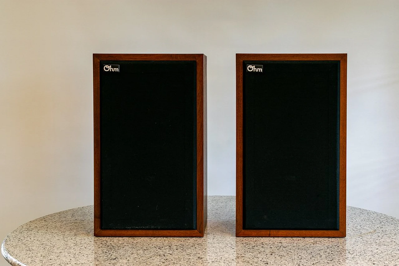 Pair of L speakers in wood by Ohm, 1970s 2