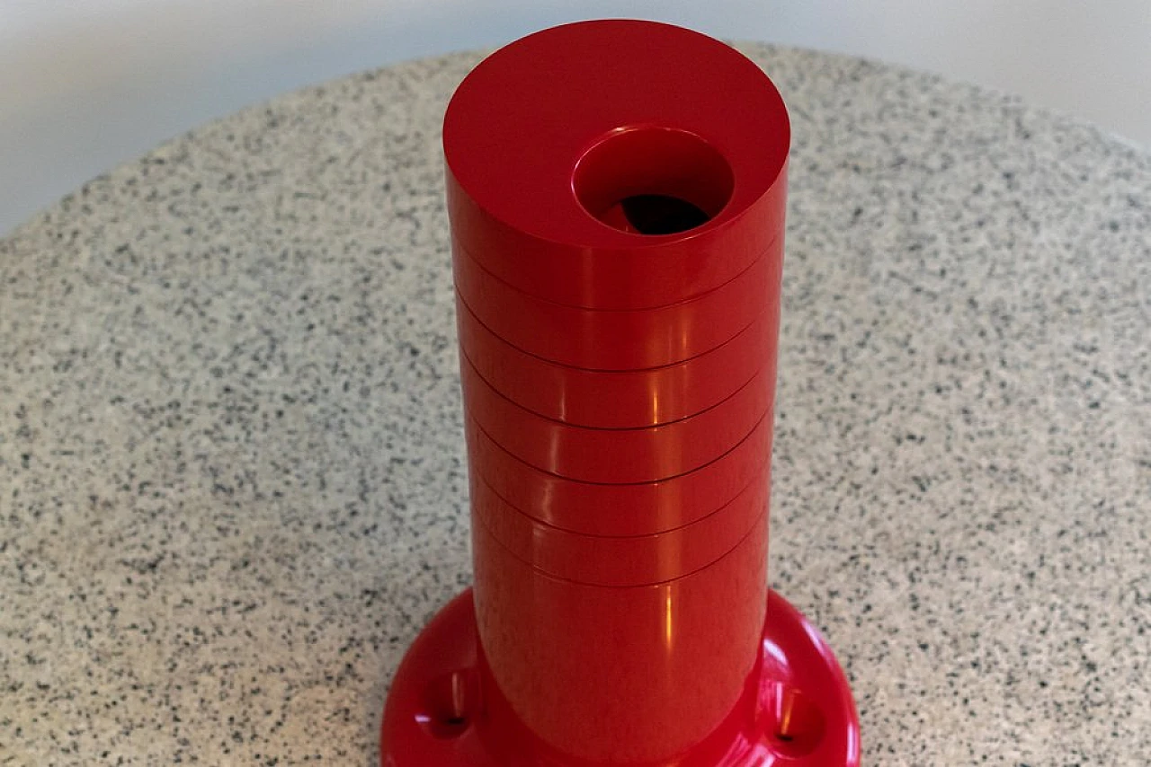 Red Pluvium spiral umbrella stand by G. Piretti for A. Castelli, 1970s 3