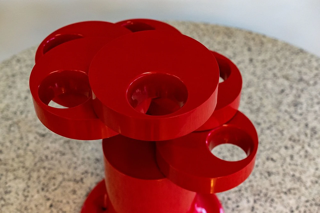 Red Pluvium spiral umbrella stand by G. Piretti for A. Castelli, 1970s 4