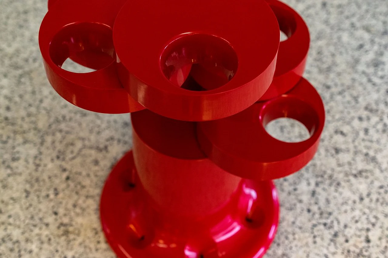 Red Pluvium spiral umbrella stand by G. Piretti for A. Castelli, 1970s 5