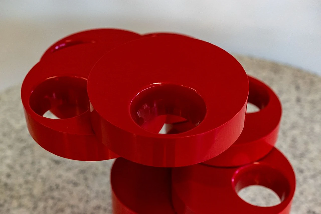 Red Pluvium spiral umbrella stand by G. Piretti for A. Castelli, 1970s 8