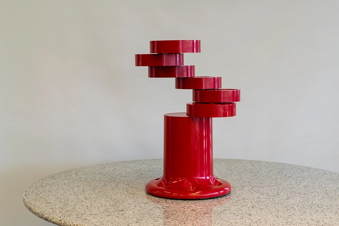 Red Pluvium spiral umbrella stand by G. Piretti for A. Castelli, 1970s 9