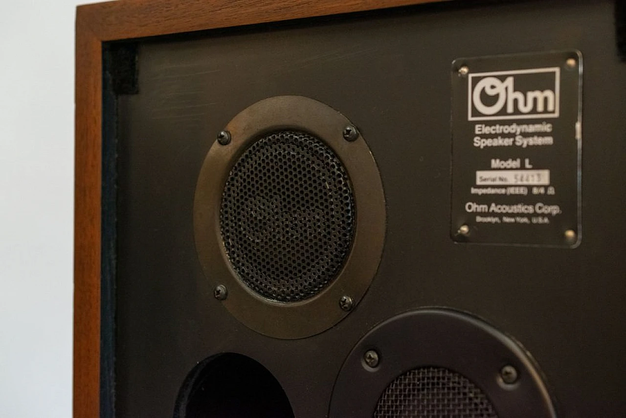 Pair of L speakers in wood by Ohm, 1970s 12