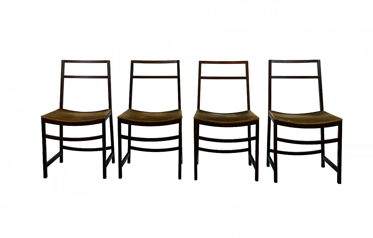 Fabric Dining Chairs by Renato Venturi for MIM Roma, 1960s, Set of 4 1