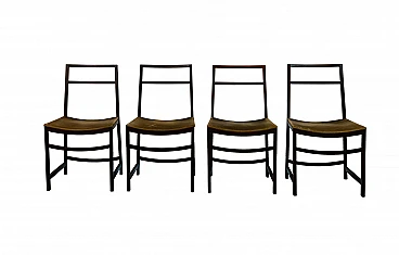 Fabric Dining Chairs by Renato Venturi for MIM Roma, 1960s, Set of 4