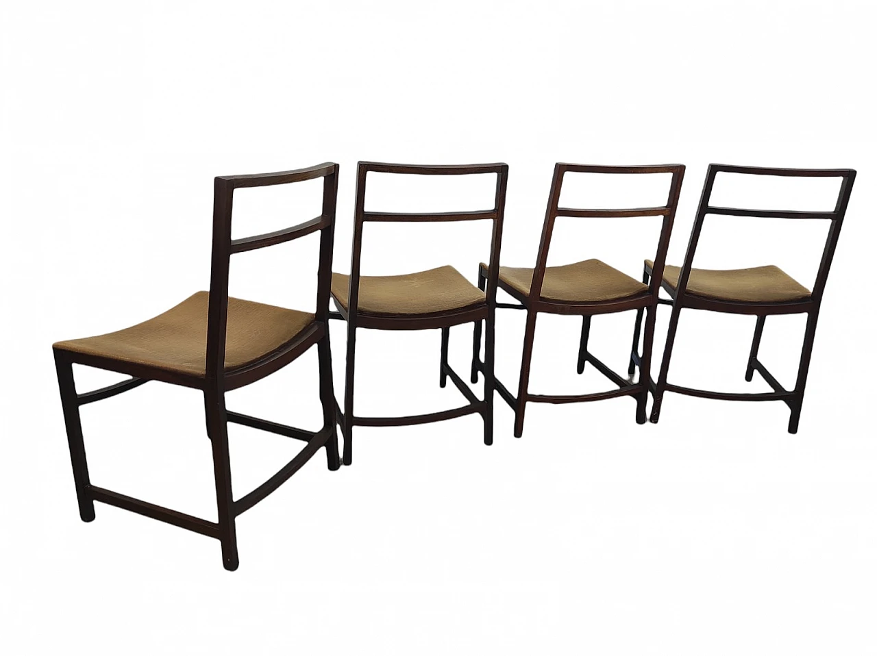 Fabric Dining Chairs by Renato Venturi for MIM Roma, 1960s, Set of 4 8