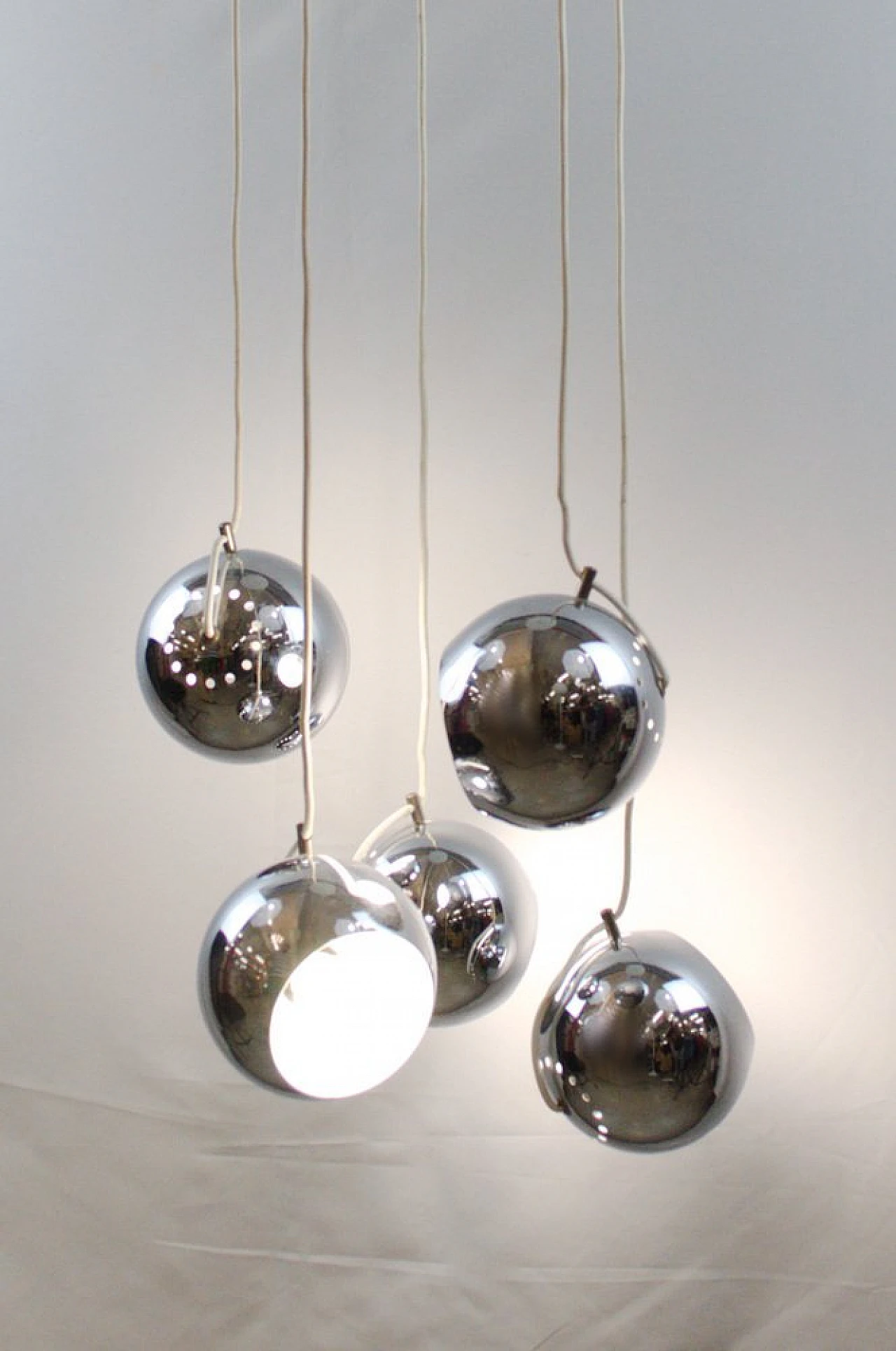 5-Light waterfall chandelier in metal by Goffredo Reggiani, 1960s 2