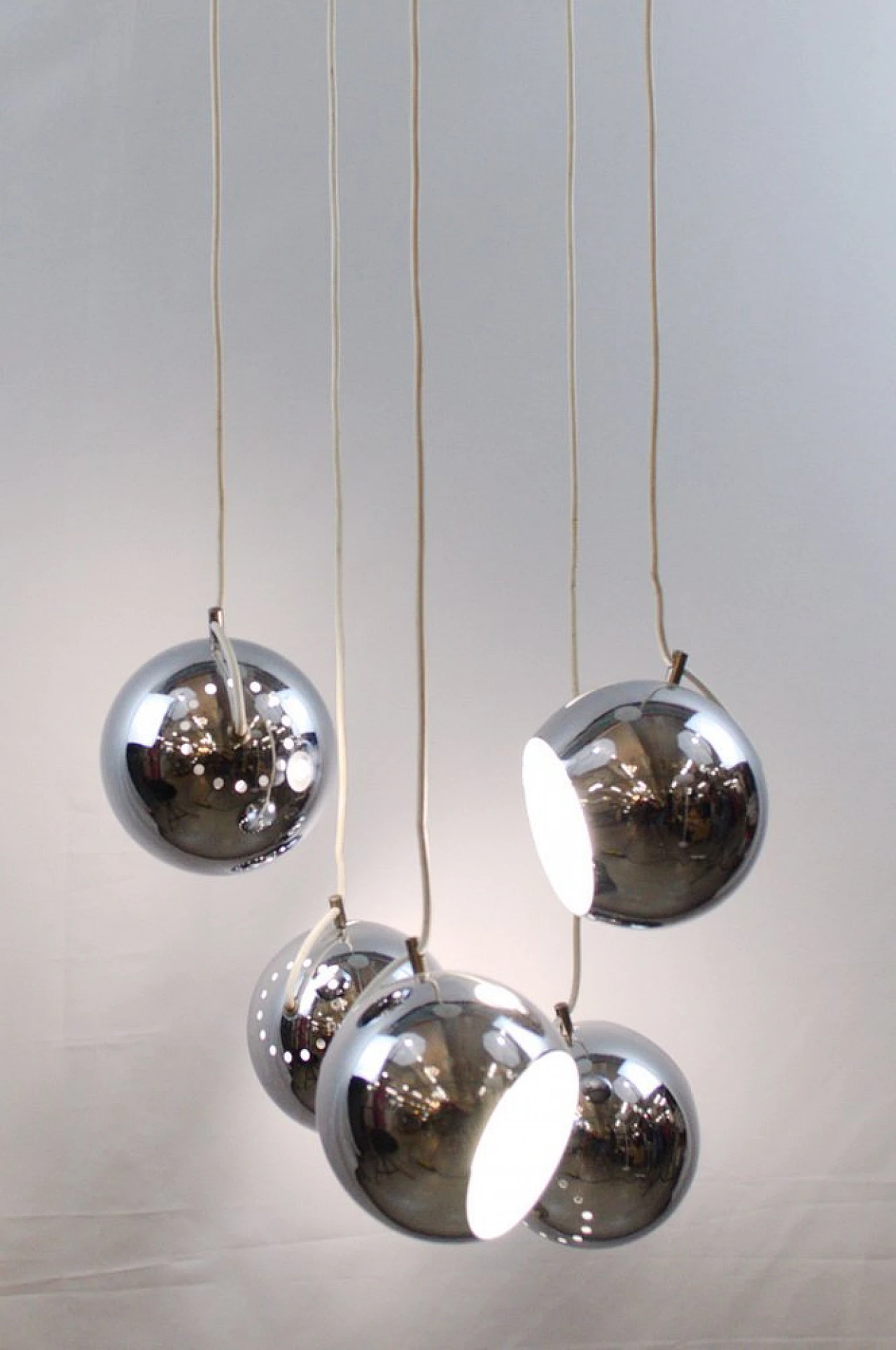 5-Light waterfall chandelier in metal by Goffredo Reggiani, 1960s 14