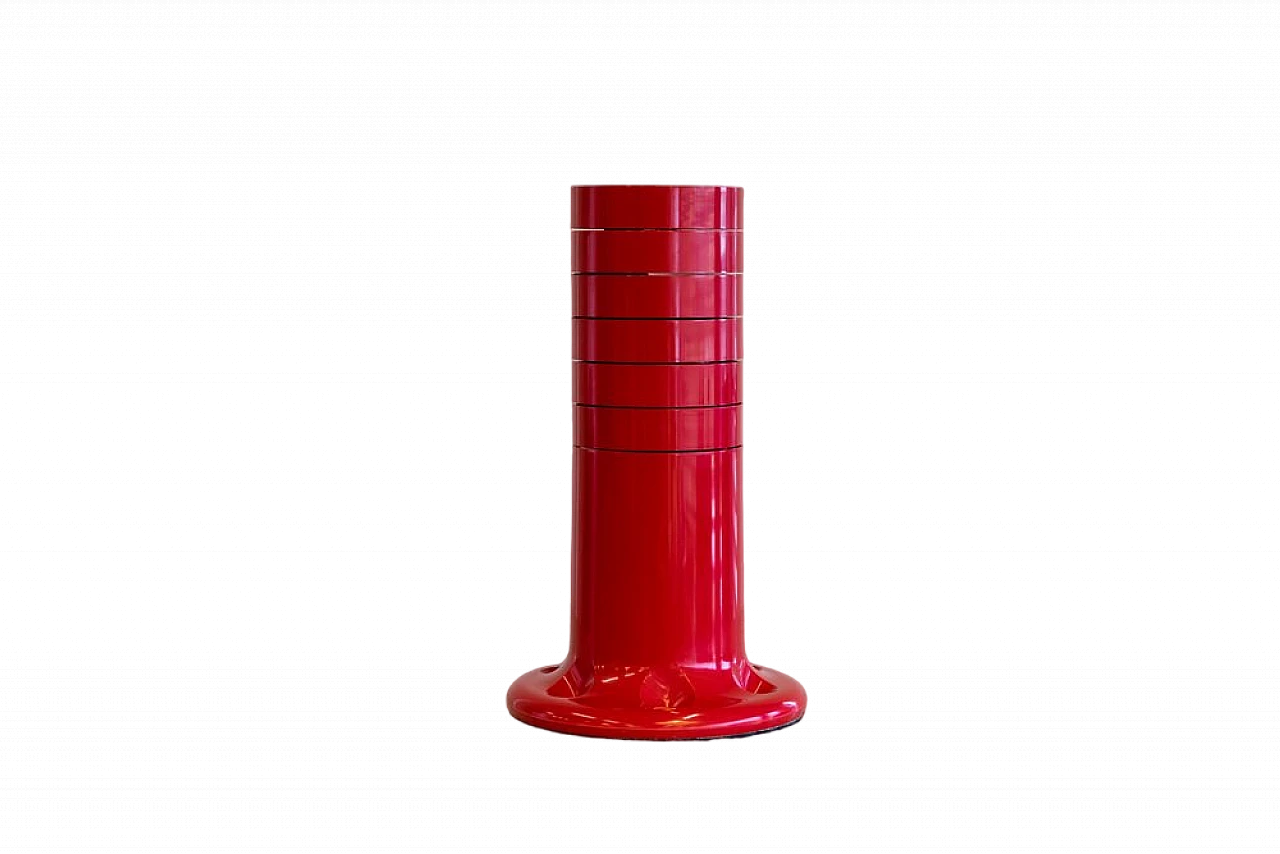 Red Pluvium spiral umbrella stand by G. Piretti for A. Castelli, 1970s 12