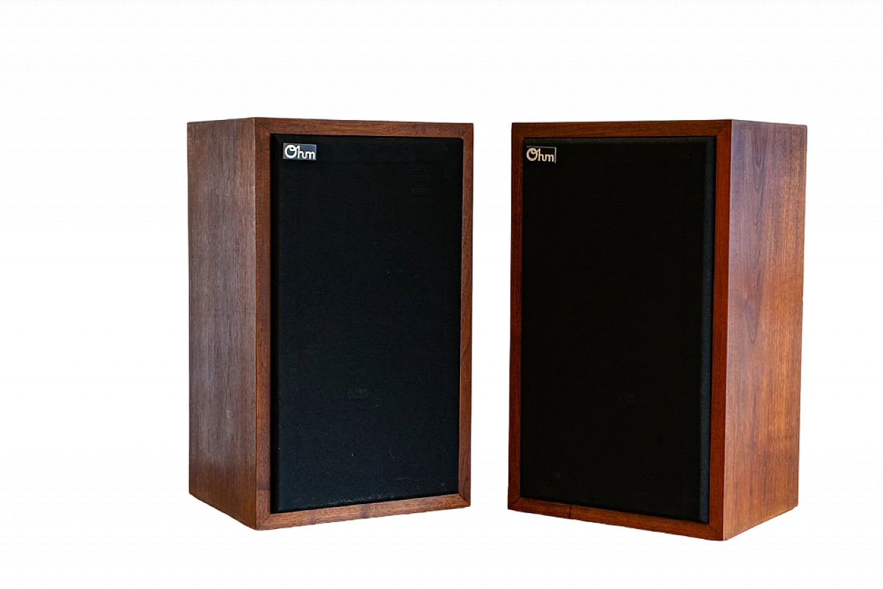 Pair of L speakers in wood by Ohm, 1970s 16