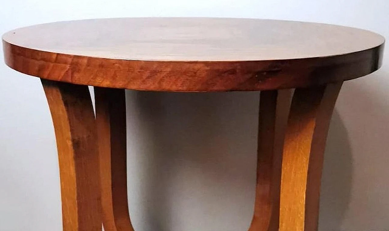 Art Déco coffee table in walnut burl with round top, 1930s 13