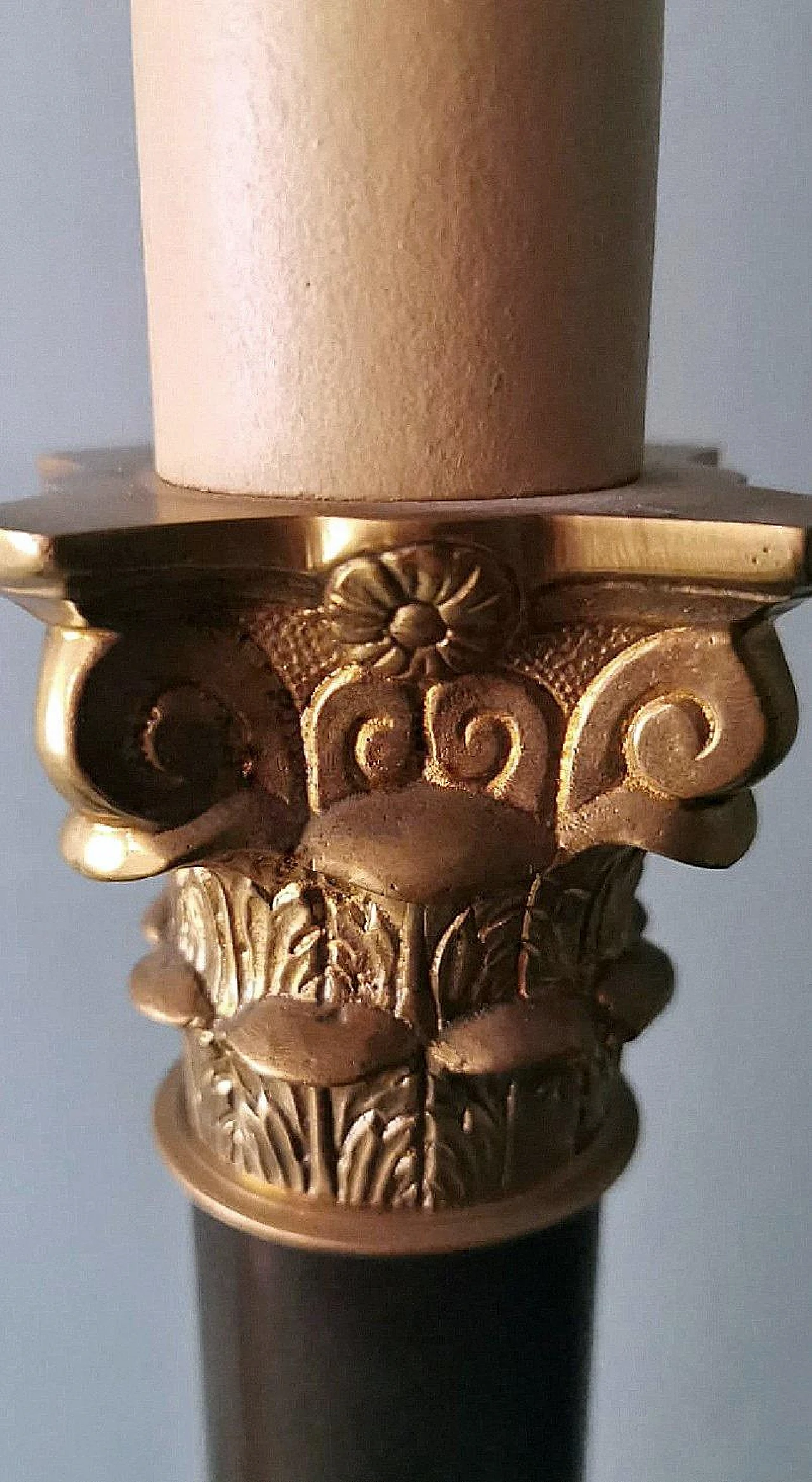 Coppia di Lampade da tavolo a colonna in bronzo e ottone stile Impero 17