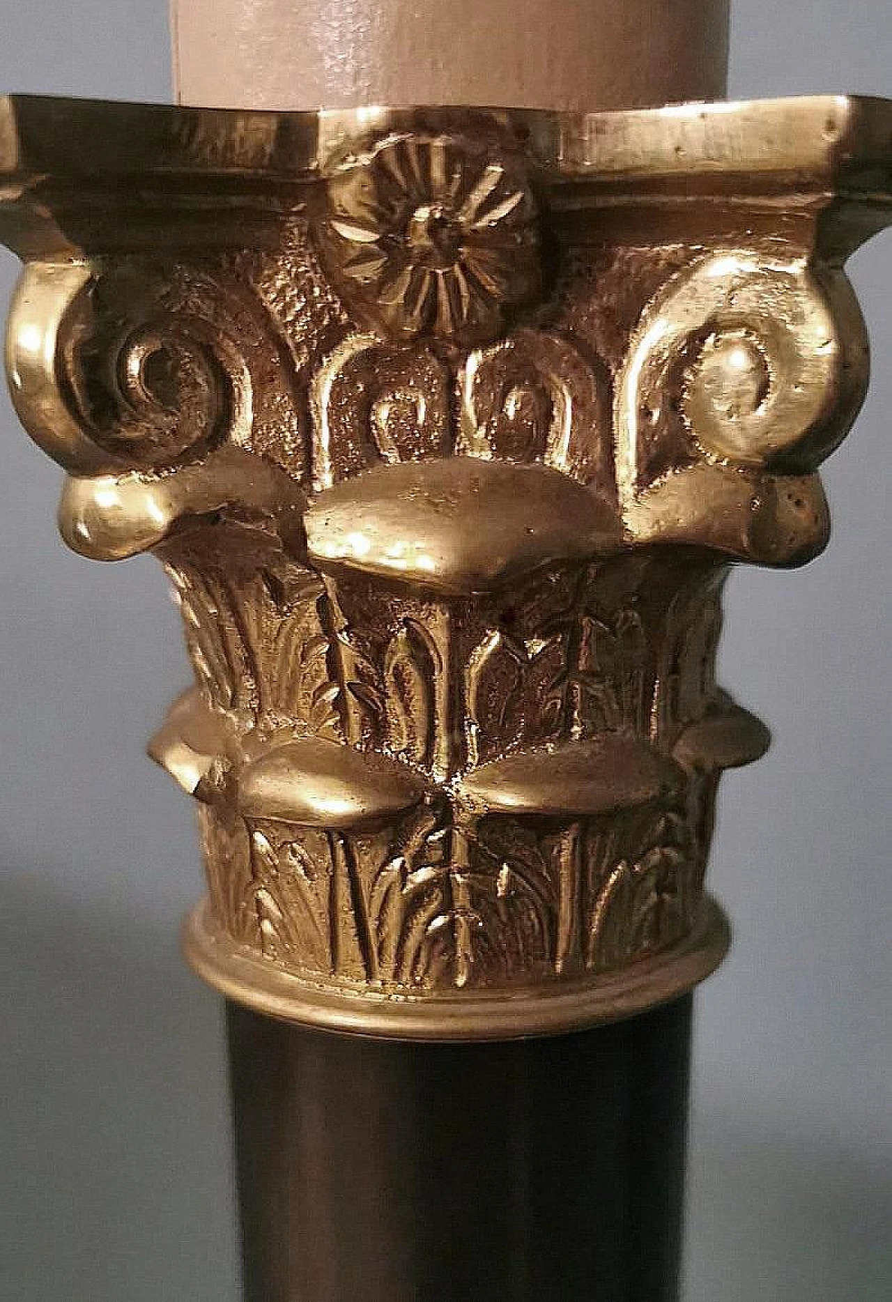 Coppia di Lampade da tavolo a colonna in bronzo e ottone stile Impero 18