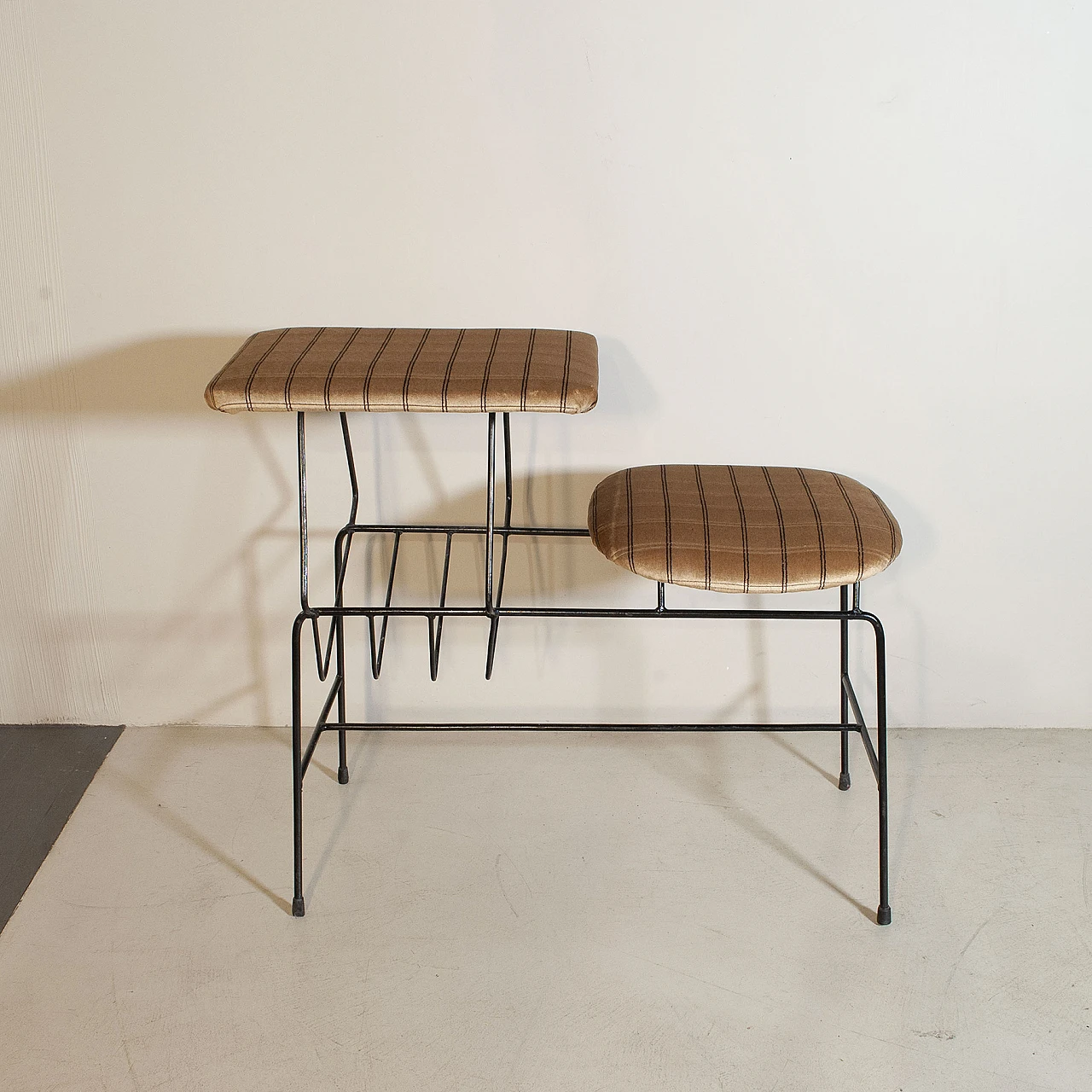 Bench in iron and fabric, 60s 1222030