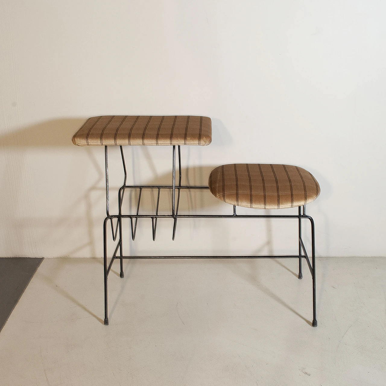 Bench in iron and fabric, 60s 1222031