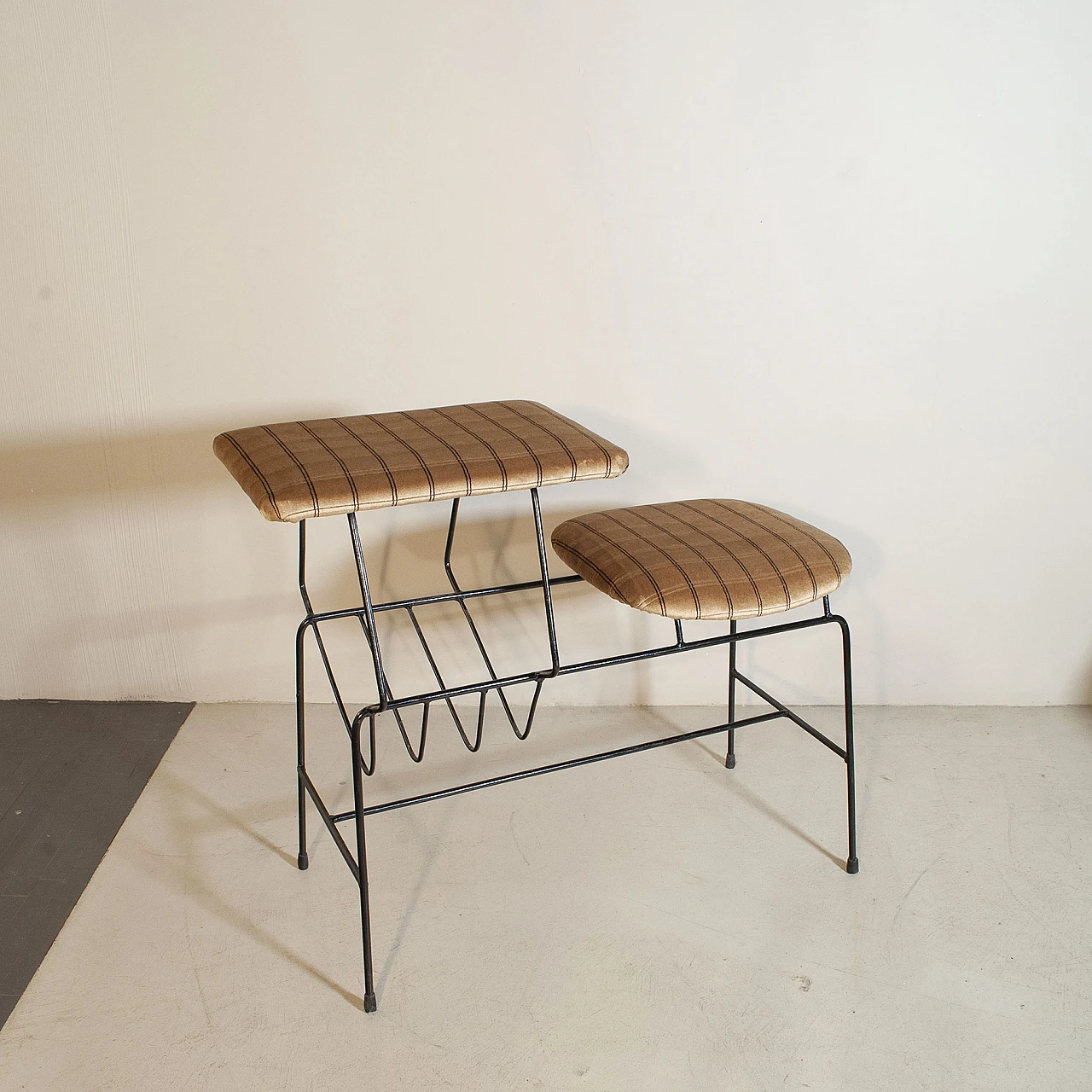 Bench in iron and fabric, 60s 1222032