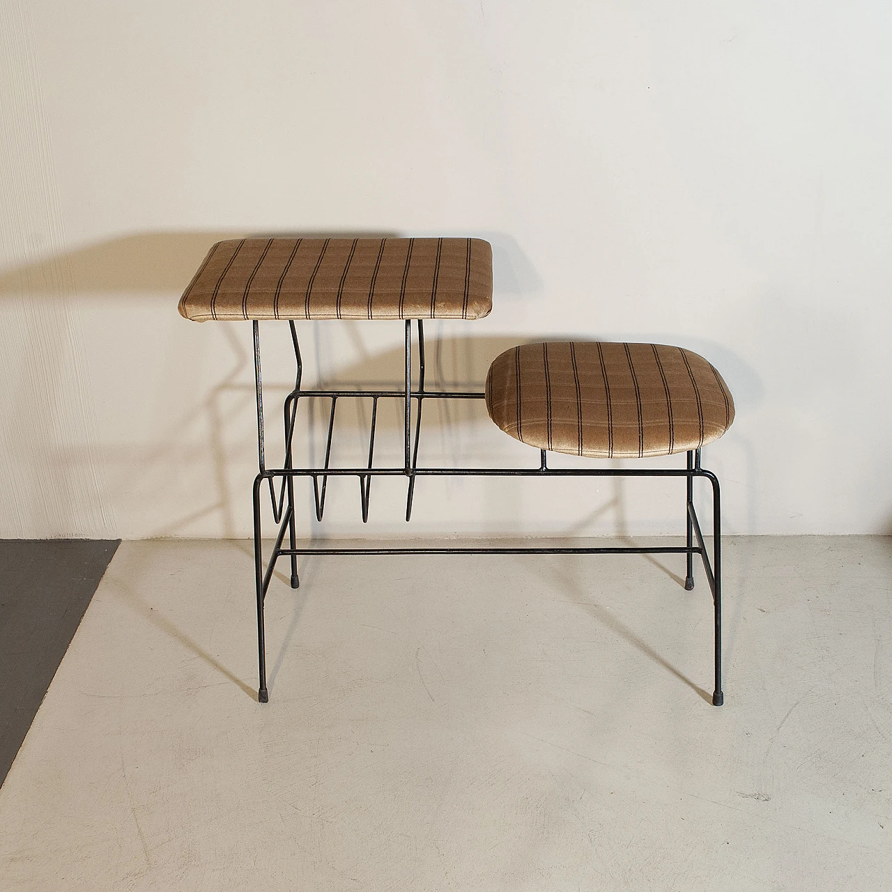 Bench in iron and fabric, 60s 1222034