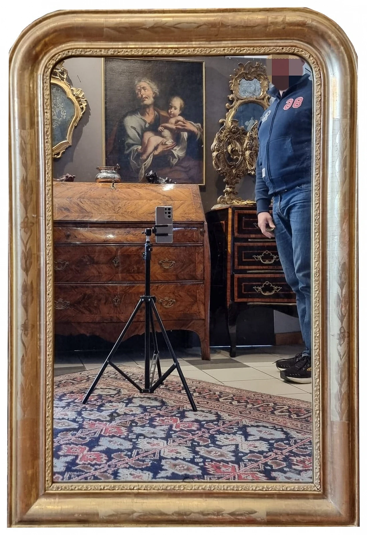 French pure gold leaf mirror, 19th century 6