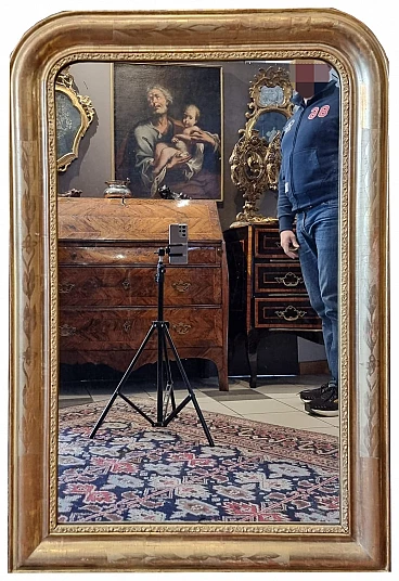 French pure gold leaf mirror, 19th century