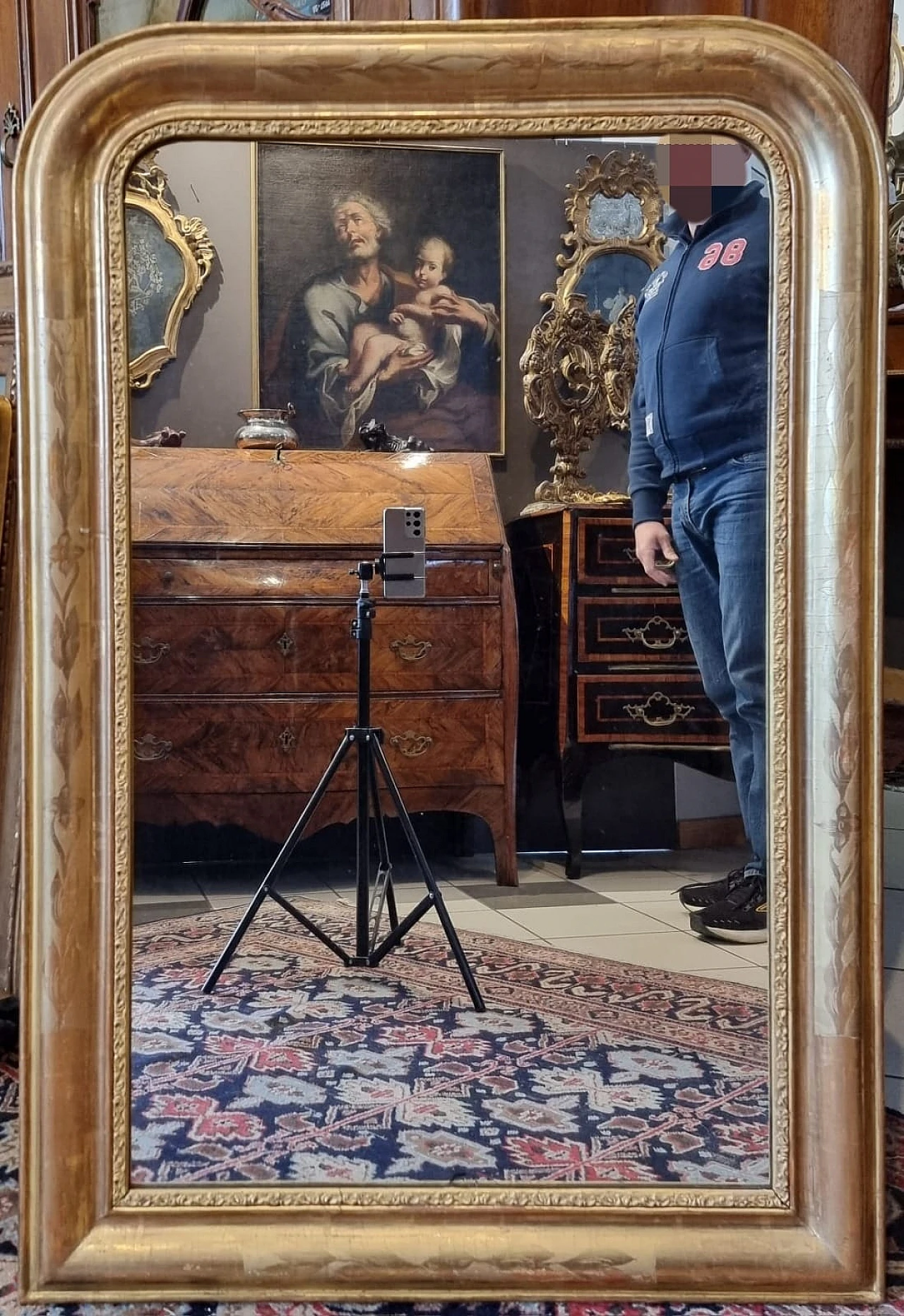 French pure gold leaf mirror, 19th century 7