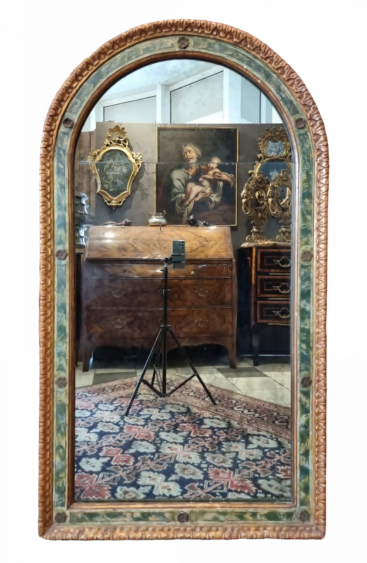 Marche faux marble and gold leaf mirror, 18th century 6