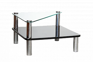 Tavolino in acciaio e cristallo di Marco Zanuso per Zanotta, anni '60