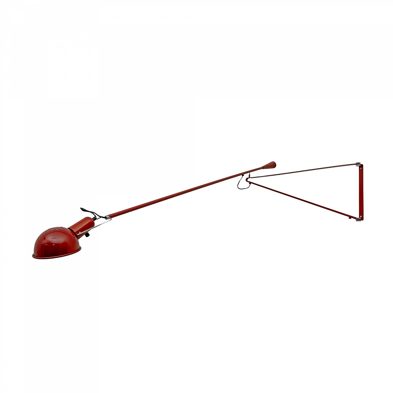 Wall light 265 in red enamelled iron by P. Rizzato for Arteluce, 1970s 8