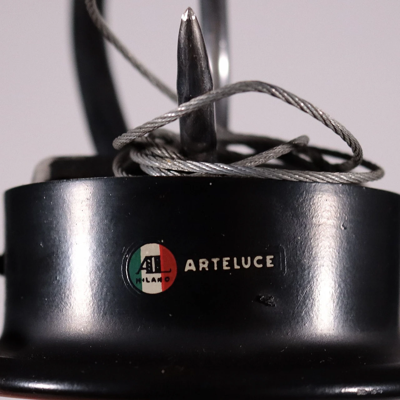 Lamp Chromed Metal Enamelled Aluminum 1960s G. Sarfatti Arteluce 6